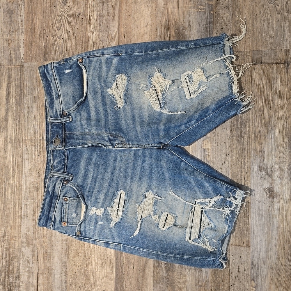 AMERICAN EAGLE Athletic Denim Distressed Shorts |‎ Size Mens 32​